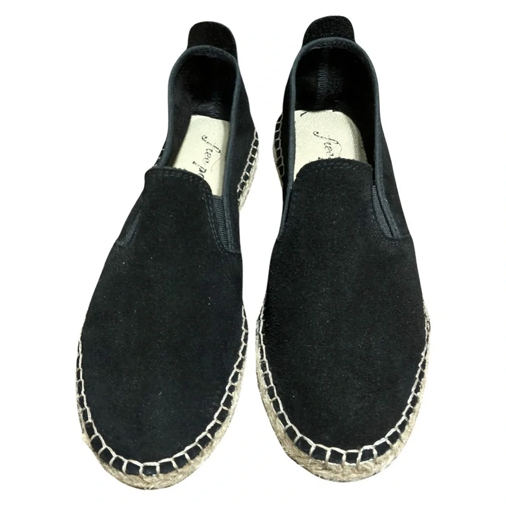 Free People black suede espadrilles size 8